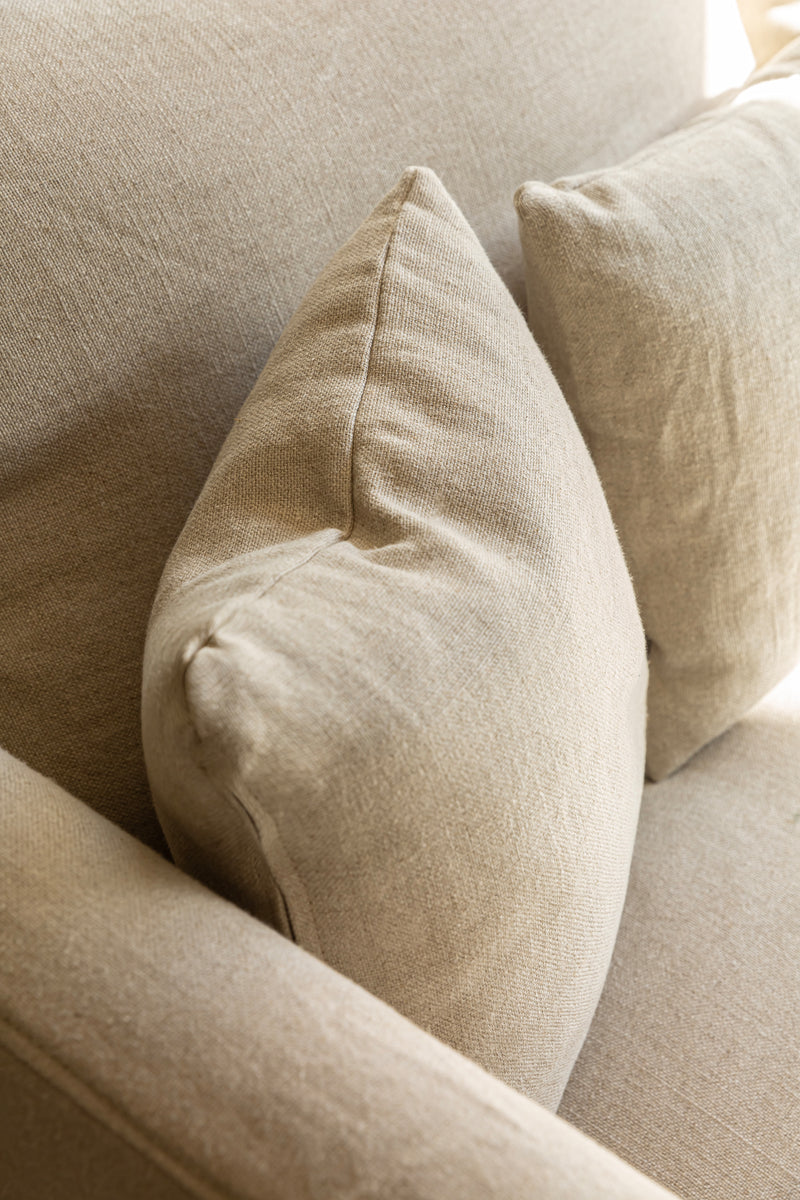 Linen sofa outlet pillows