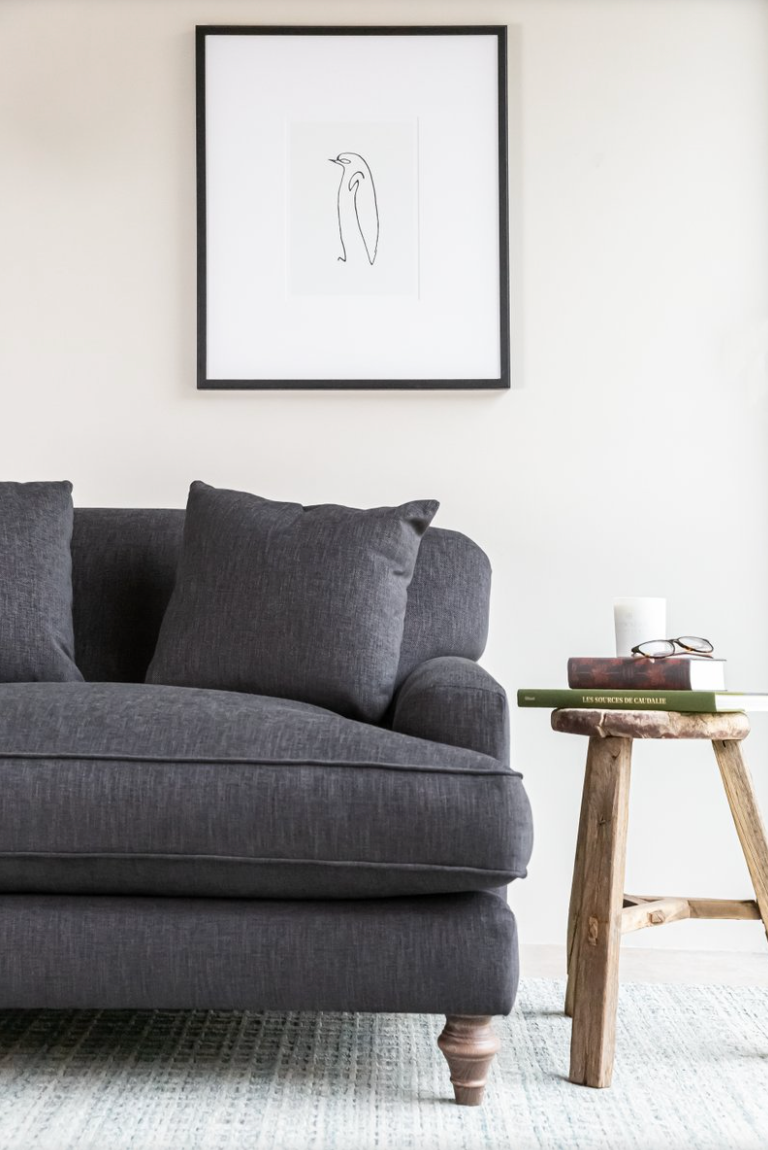 Charcoal sofa store and loveseat