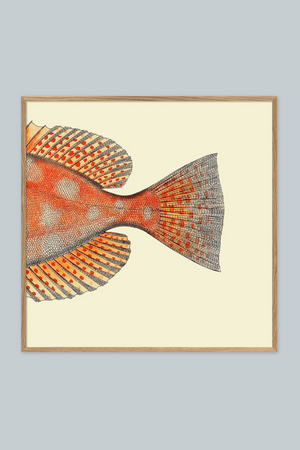 Spotted Orange Fish Tail - 100cm x 100cm (Click & Collect)