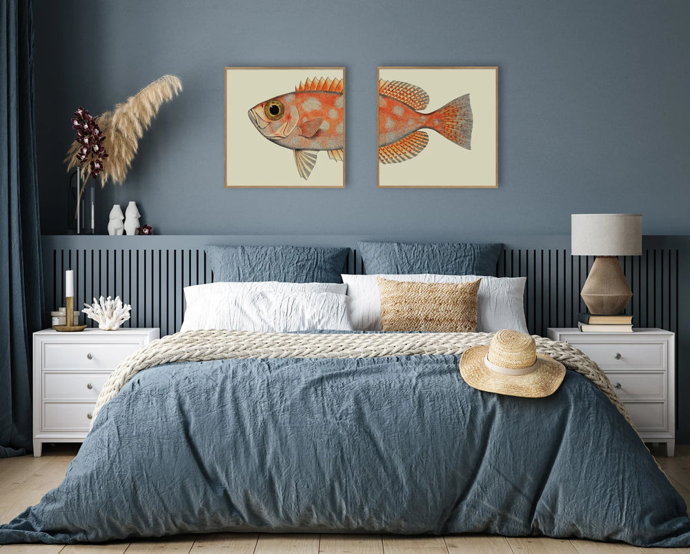 Spotted Orange Fish Tail - 100cm x 100cm (Click & Collect)