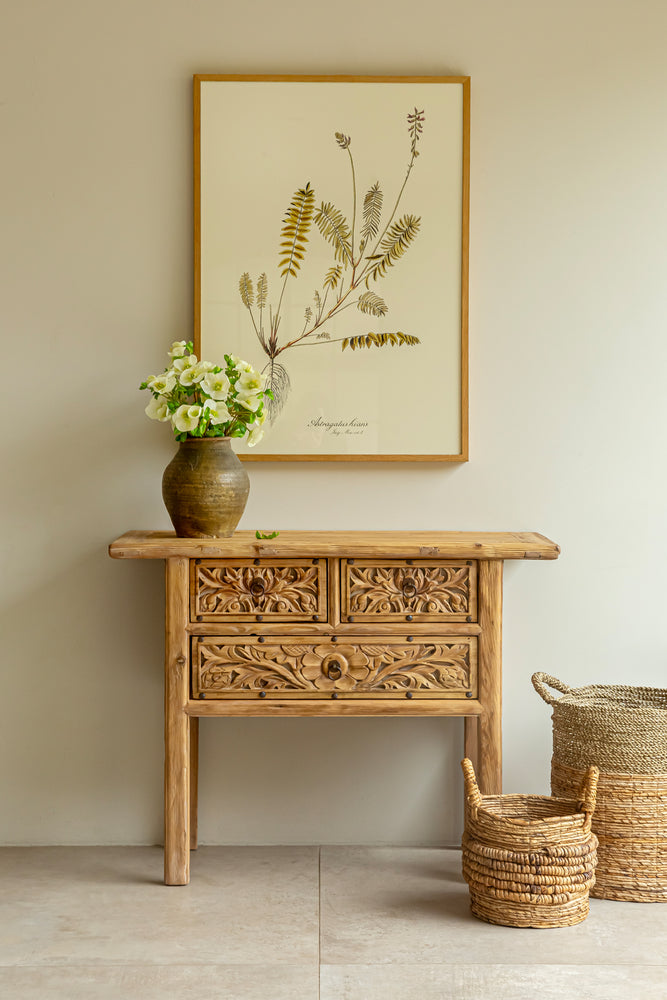 Tom Rustic Elm Console Table - 110cm