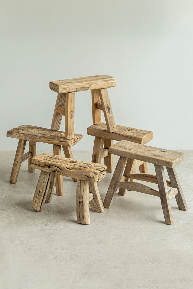 Chauk Rustic Wooden Stool