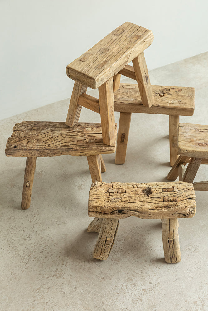 Chauk Rustic Wooden Stool