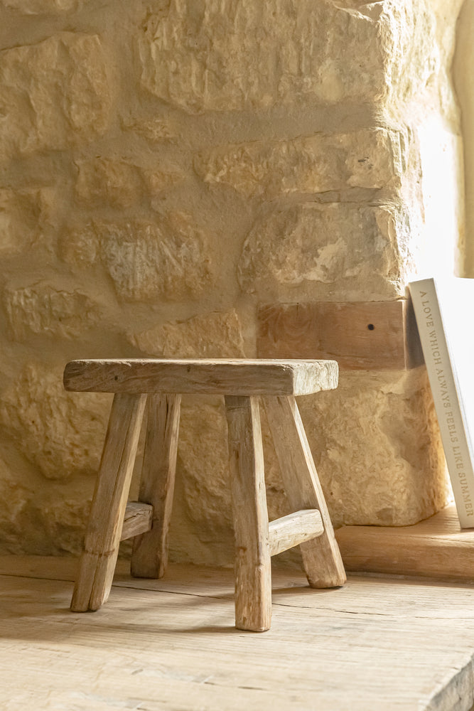 Chauk Rustic Wooden Stool