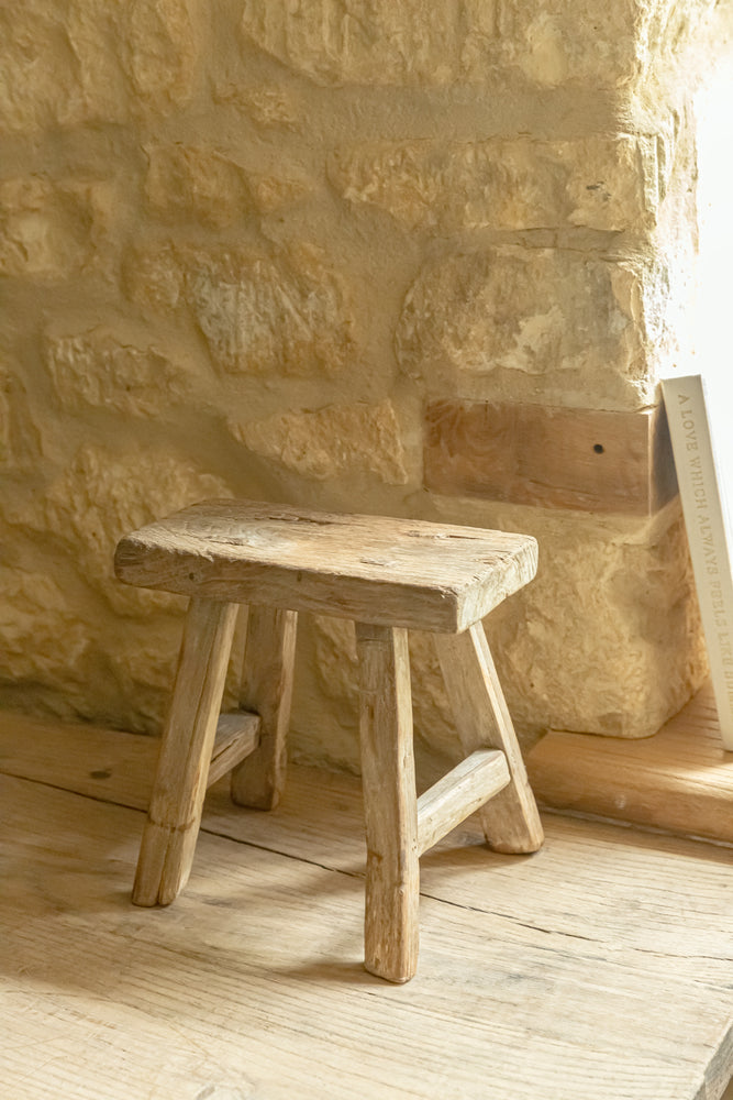 Chauk Rustic Wooden Stool