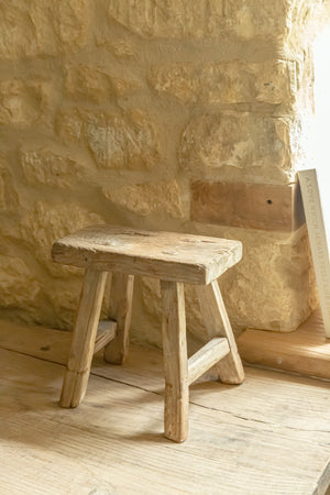 Chauk Rustic Wooden Stool