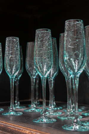 Crackle Champagne Glass