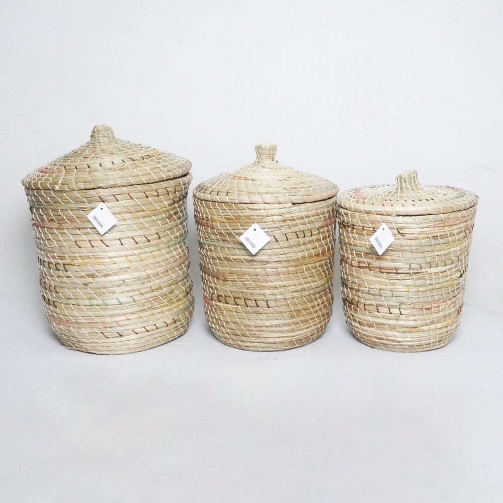 Mendong Basket with Lid - Large