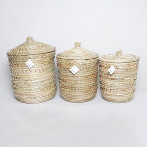 Mendong Basket with Lid - Large