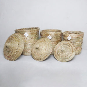 Mendong Basket with Lid - Large