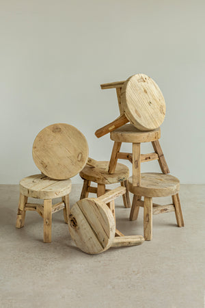 Peter Mini Round Elm Stool