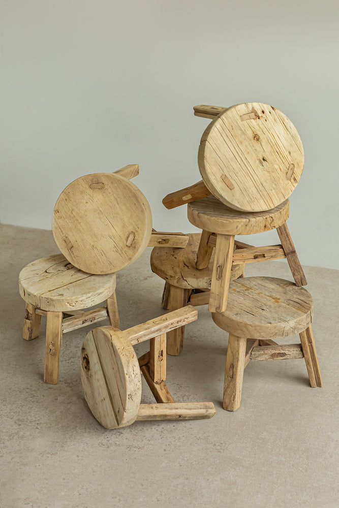 Peter Mini Round Elm Stool