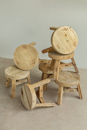 Peter Mini Round Elm Stool