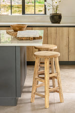 Teddy Tall Round Elm Stool - 70cm