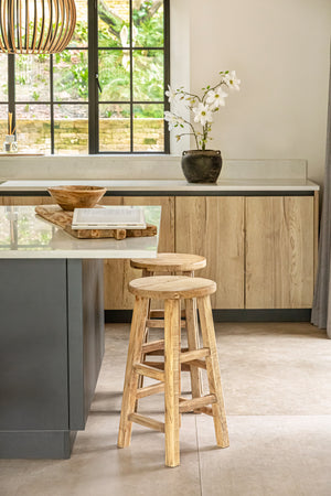 Teddy Tall Round Elm Stool - 70cm