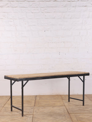 Iron and Wood Folding Console Table - 181cm